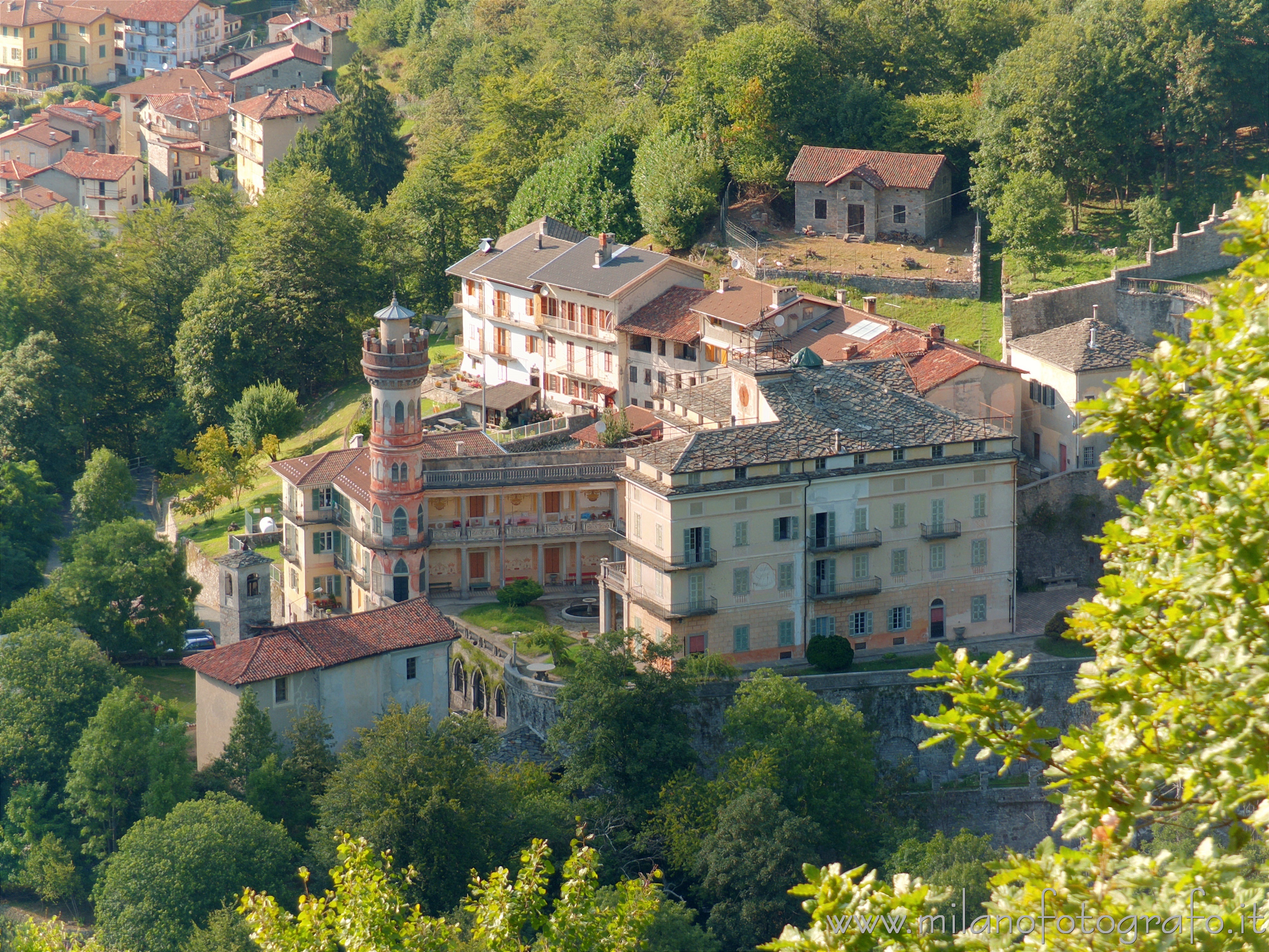 Campiglia Cervo (Biella, Italy) - Villa Piatti in Roreto seen from the cemetery Oriomosso